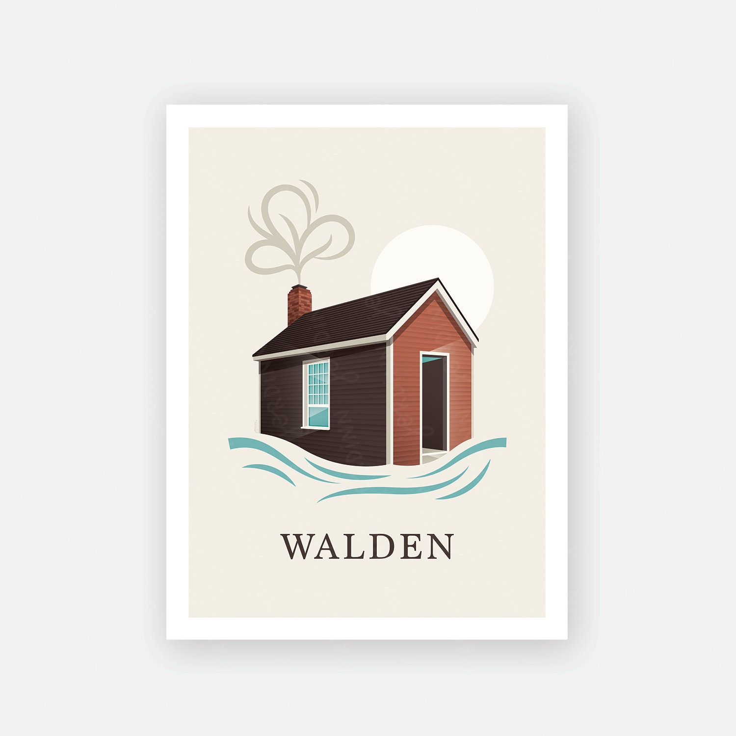 Thoreau Walden Poster 18x24 12x16 8x10 Travel Print, Walden Pond Print, Henry David Thoreau ...