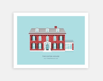 Custom House Illustration – Housewarming Gift, New Home Print, Modern Style, Custom Home Business Print, Moving Gift, Custom House Portrait