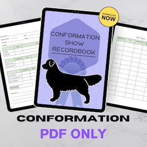 Hundkonformationsutställningsprotokoll - DIGITAL PDF - för surfplattor och iPads
