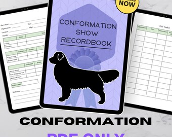 Dog Conformation Show Record Book - DIGITAL PDF - for tablets and iPads