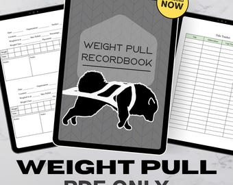 Weight Pull Trial Record Book - DIGITAL PDF - for tablets and iPads