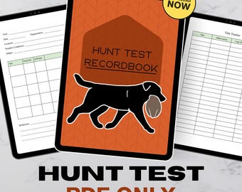 Hunt Test Record Book - DIGITAL PDF - for tablets and iPads