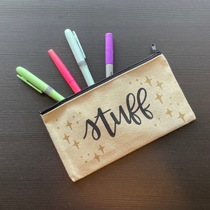Hand-Painted Stuff Canvas Pouch
