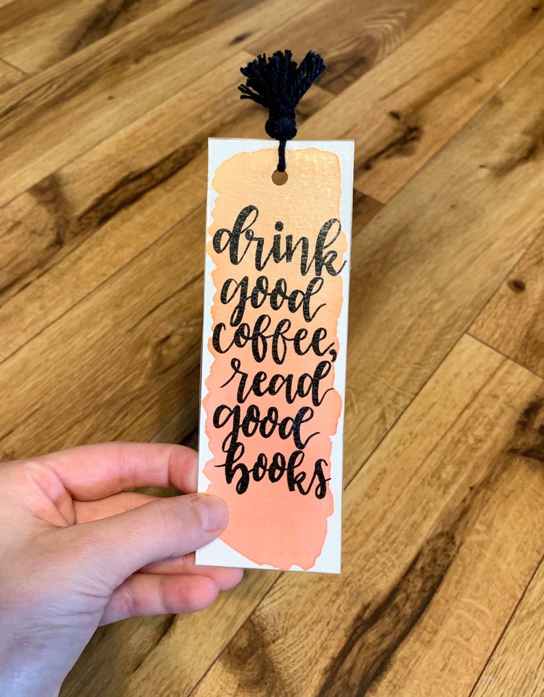 Hand-Painted Laminated Watercolor Quote Bookmarks image 2