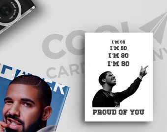 Drake, Graduation Card, Birthday card for boyfriend, Pop Culture Card, Hotline Bling, Congratulations Card, Hip Hop Gifts, CoolCardCompany