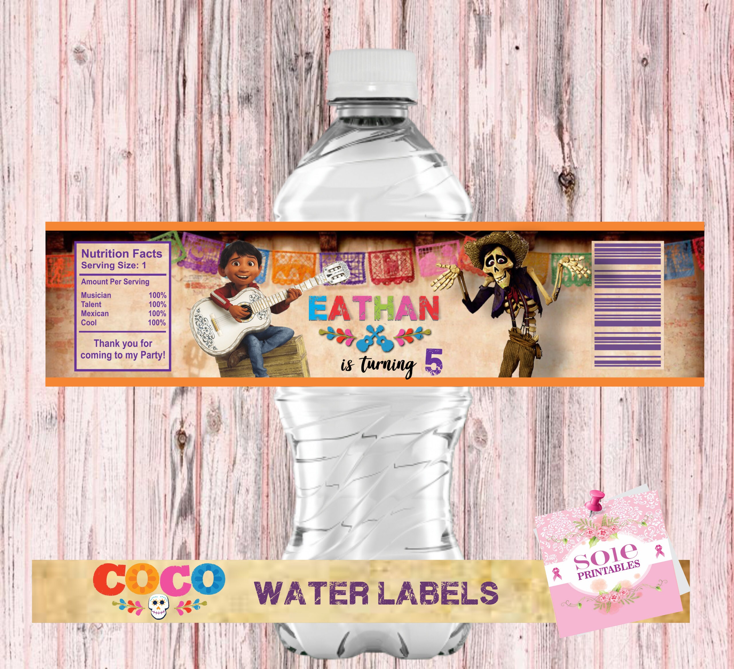 NEW COCO Water Bottle Labels No instant download Digital Etsy