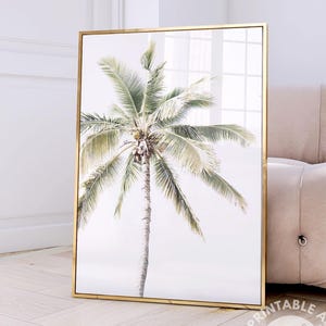 palm tree print, printable wall art, coastal wall decor, summer print, California print, instant download, digital art,