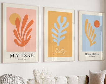 Stampe Matisse set di 3 stampe murali stampabili, poster espositivi, decorazioni murali, colorate