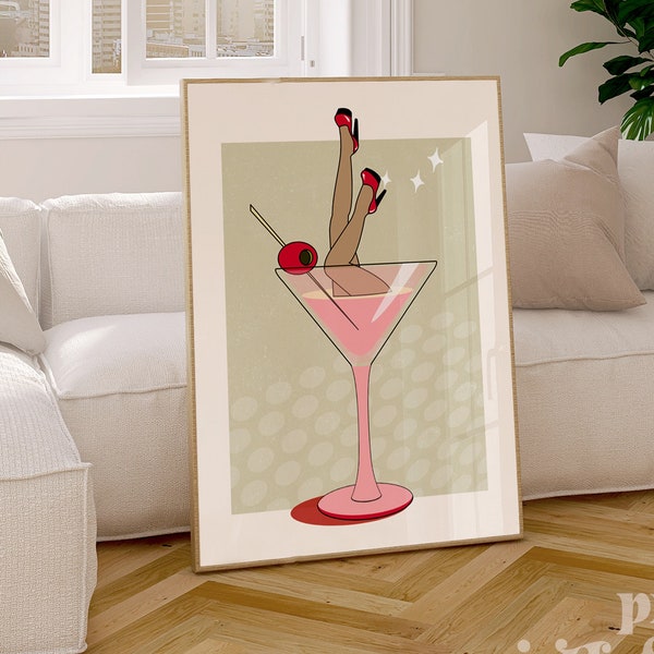 Retro Cocktail Glass - Etsy