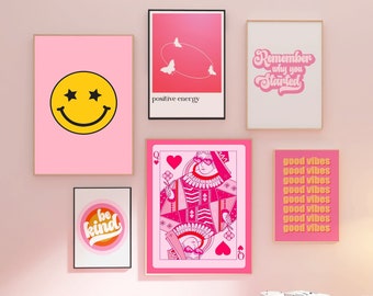 97 Decor Poster Estetici Rosa Preppy – Set Di 12 Stampe Artistiche Da Parete Per Camera Da Letto, Decorazioni Murali Alla Moda Per Ragazze E Camerette - 2