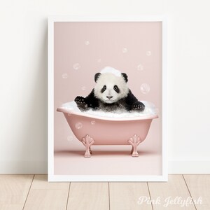 Animal in Bathtub Print Set of 6, Funny Bathroom Prints, Safari Animal ...
