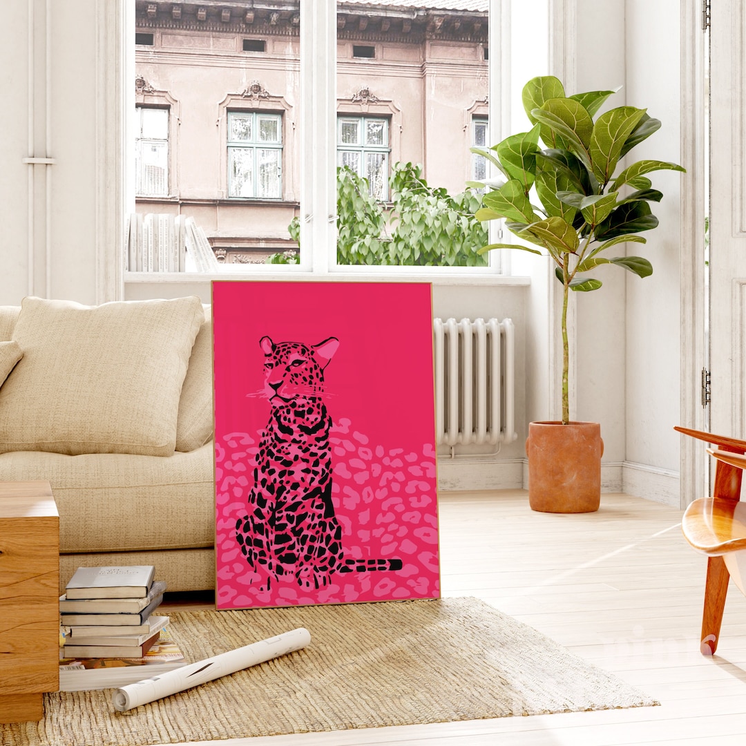 Hot Pink Cheetah Print, Leopard Print, Colorful Trendy Printable Wall ...