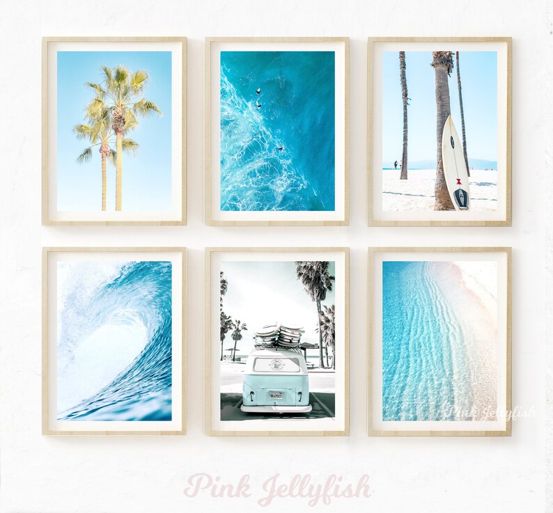 Set of 6 beach wall art printable teen girl room decor Etsy