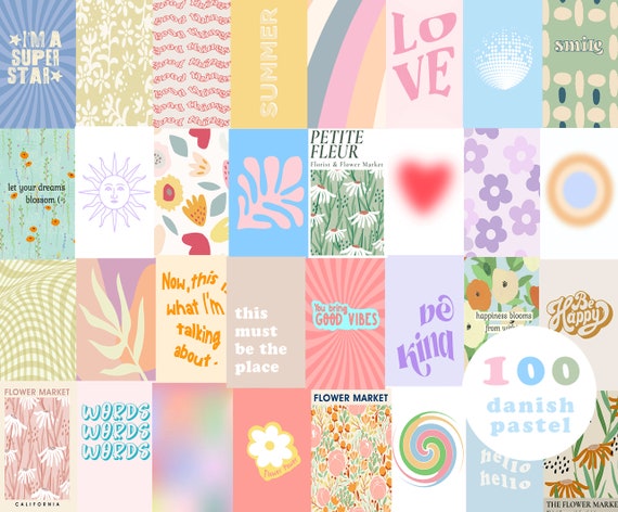 Danish Pastel Collage Kit Aesthetic 100 Digital Download - Etsy