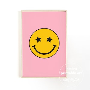 Preppy wall decor set of 9, apartment wall decor, preppy poster, retro print, trendy art prints, leopard, dorm room decor, pink teen room image 3