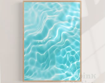 Swimming pool wall art, blue water print, Summer print, digital prints, printable wall art