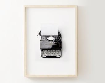 black and white print, printable art, typewriter wall art, wall decor