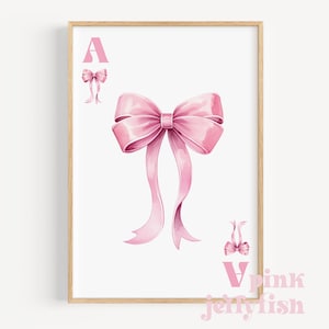arcos rosas arte de la pared arte de la pared coqueta, estampados femeninos de moda Ace naipe balletcore decoración de la habitación imprimible universidad apartamento dormitorio decoración