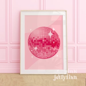 Pink Disco Ball Print - Wall Art