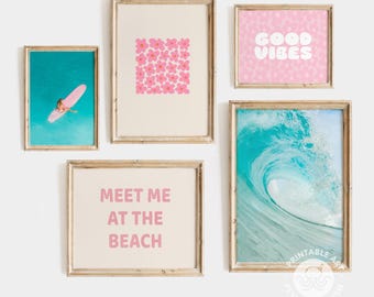 Coastal Cowgirl Gallery Wall Art Set, Beachy Prints set of 5 (Digital Download) printable wall art