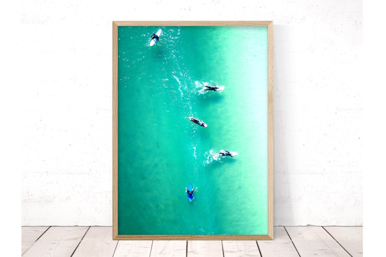 Ocean Print Surf Art Beach Wall Art Teal Wall Art Surf Etsy
