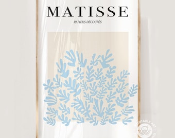 Matisse print blue, pastel wall art, exhibition poster, printable wall art, digital download cut outs
