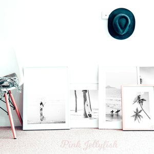 Printable Beach Prints Set, Black and White Coastal Wall Art, Gallery ...
