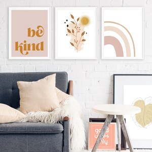 boho wall decor, printable quotes, gallery wall set of 6, teen girl room decor, inspirational wall art, dorm room decor, wall decor image 3