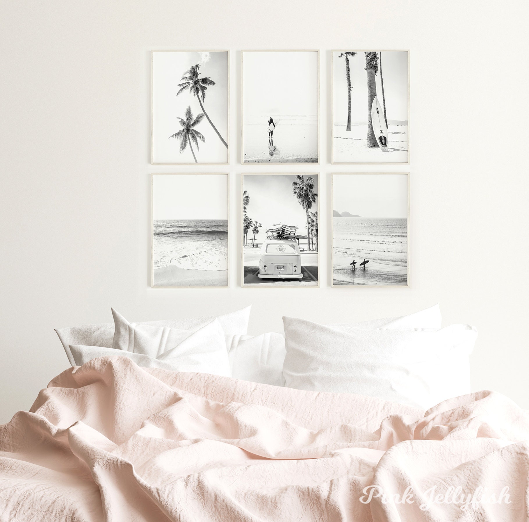 Printable Beach Prints Set Black and White Coastal Wall Art - Etsy ...