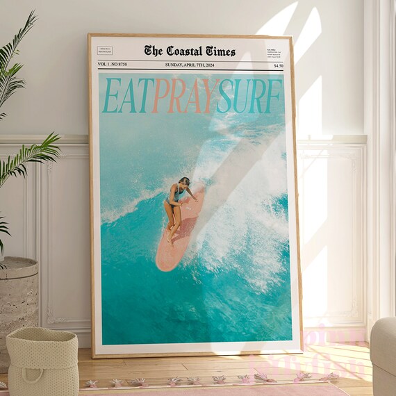 Big Wave Surfer Pray For Surf Wall Sign Big Wave Surfer Pray For Surf Wall Sign