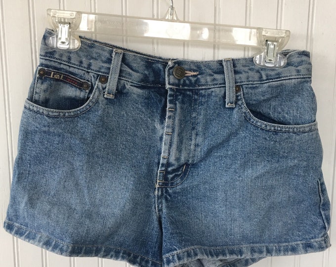 Vintage 90s LEI Denim Blue Jean Short Shorts Daisy Dukes Festival Grunge Size 1 Light Wash XS 0 2 S Nineties