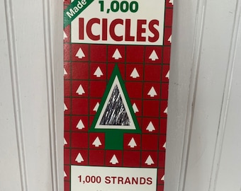 Vintage 90s Silver Icicles 1000 Strand 18" 1.5 ft shiny tree trim ornaments decor USA Tinsel Hair Tinsel Christmas decor holiday sparkle