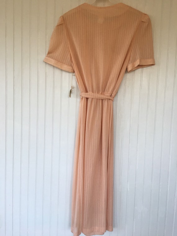 Vintage NWT 70s Pastel Peach Sheer Dress Size Med… - image 7