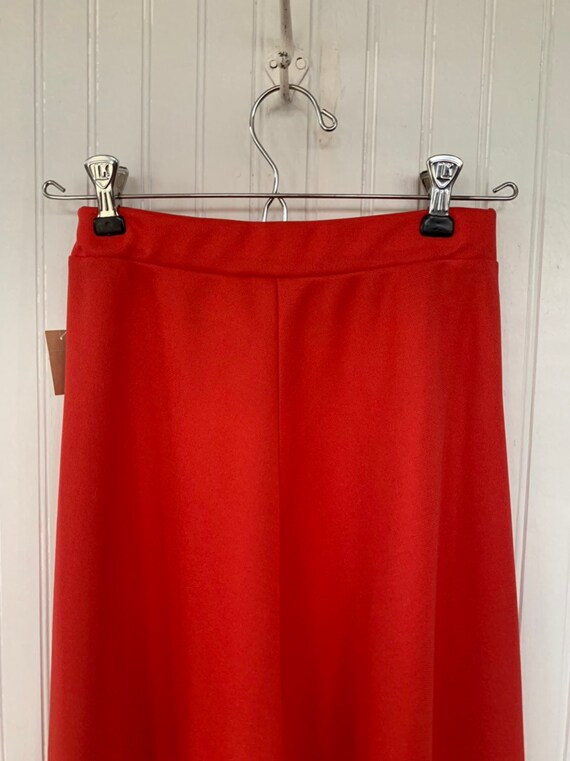 Vintage 80s Deadstock Red Skirt XS Below Knee Bel… - image 4
