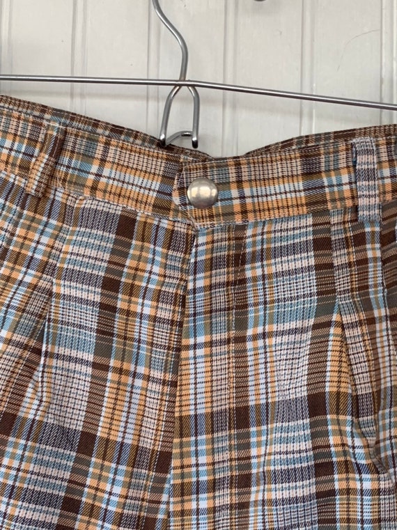 Deadstock Vintage 70s Plaid Short Booty Shorts XS… - image 8