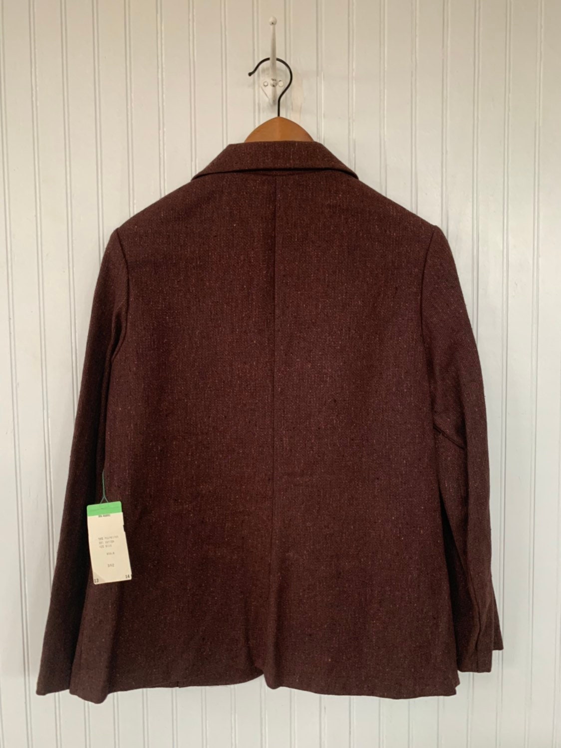 NWT Deadstock Vintage 80s Brown Blazer Tweed Jacket Pockets Medium Med ...
