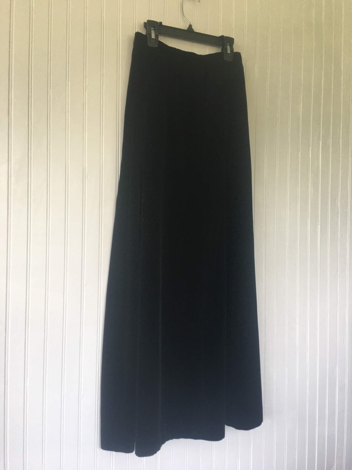 Vintage Long Black Velvet Skirt The Villager Goth Holiday 0 24 25 XS ...