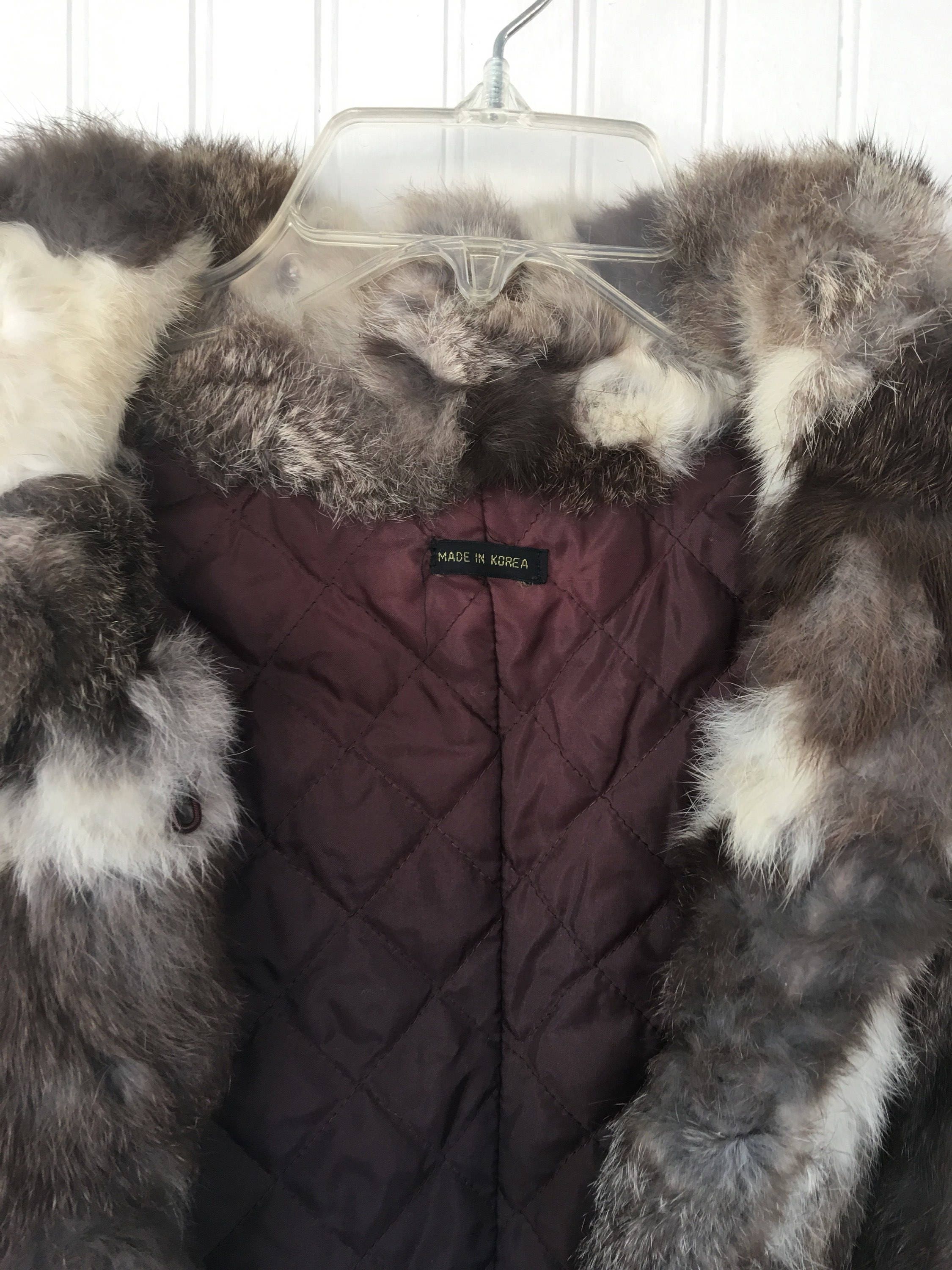 100 rabbit fur coat made on sale in korea
