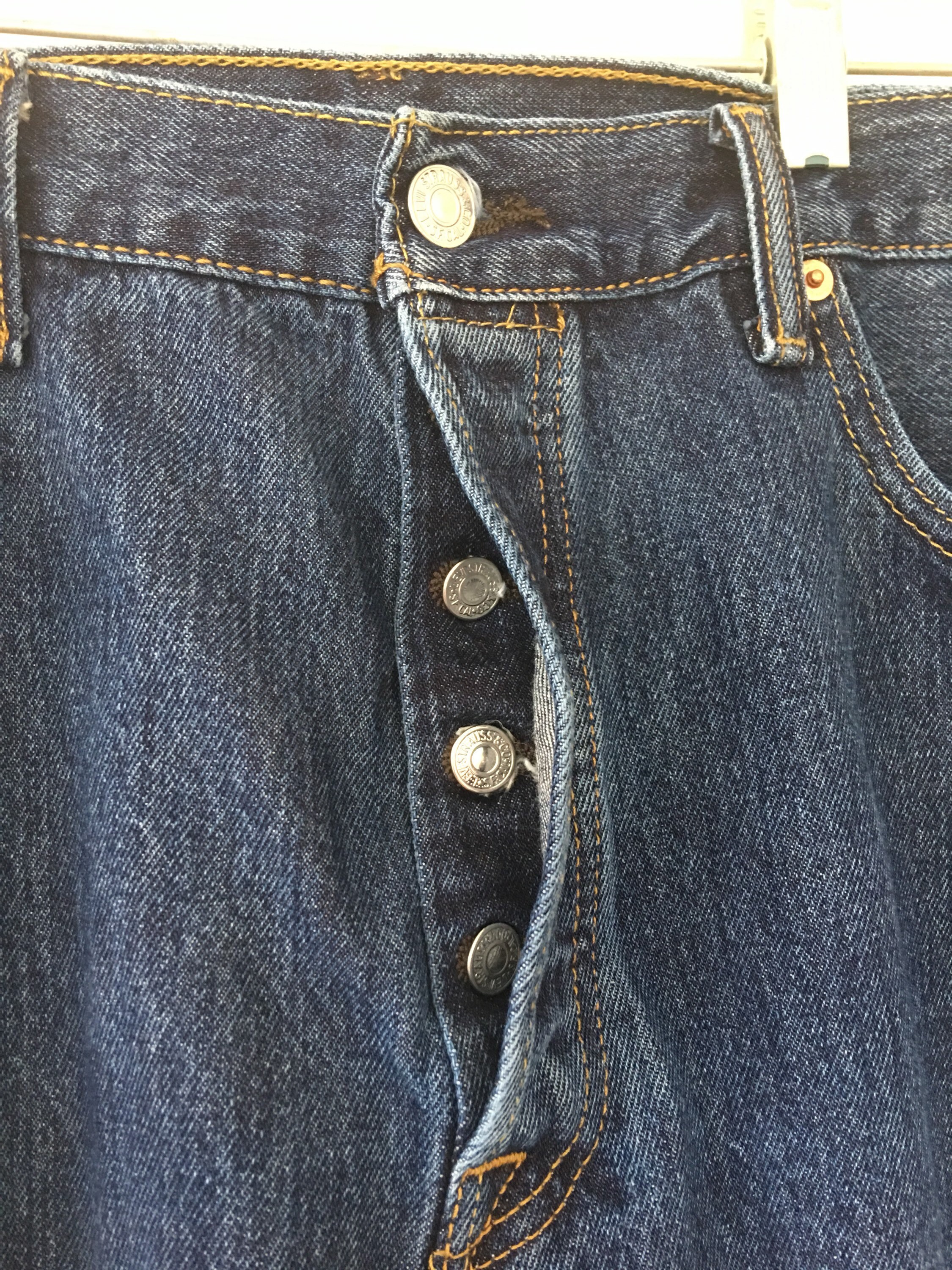 Vintage 90s Levis 501 Grunge Blue Jeans Denim Nineties 35 x 32 Dark Wash  Button Fly Levi's 35 34 Mens Pants