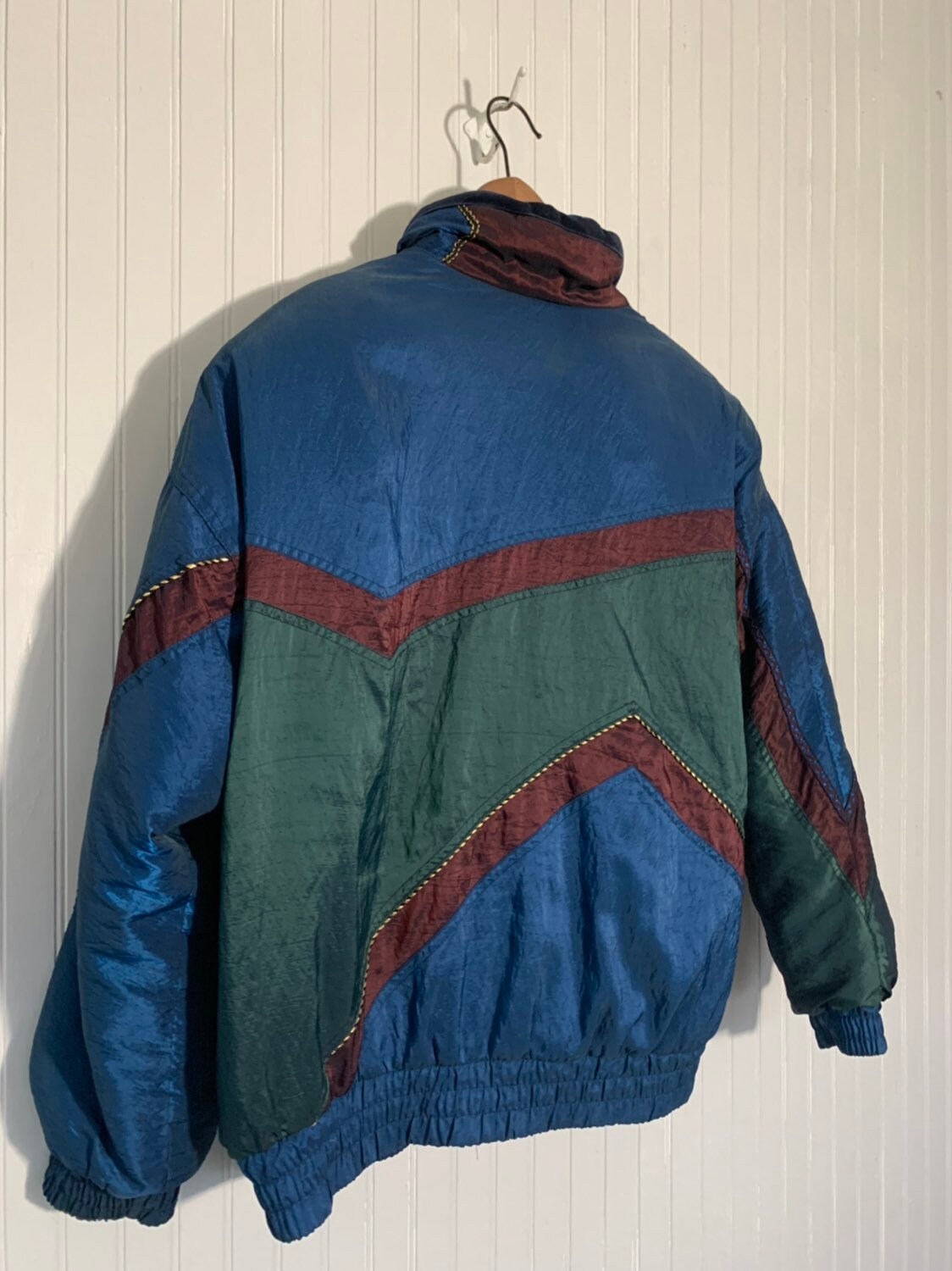 Vintage 90s Izzi Sik Coat Nylon Puffer Shiny Jacket Large Nineties ...