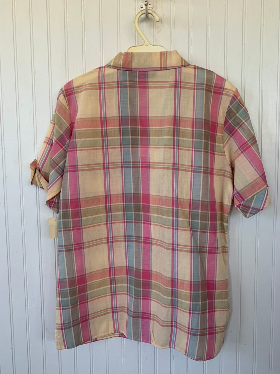 Vintage Deadstock 80s Yellow Pink Blue Plaid Check Short | Etsy