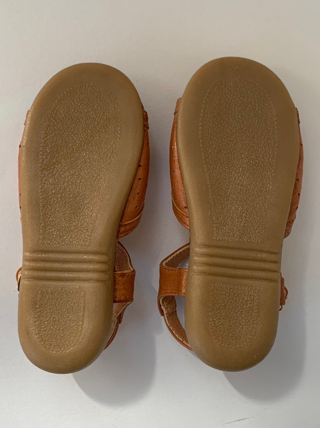 Vintage 80s Deadstock Girls Tan Brown Sandals Size 6 Ankle Strap Peep ...