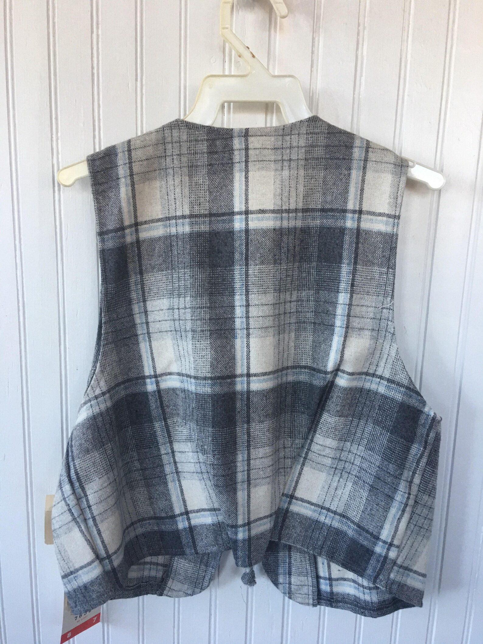 Vintage Plaid Vest and Skirt Set Gray Blue White Size XS New - Etsy