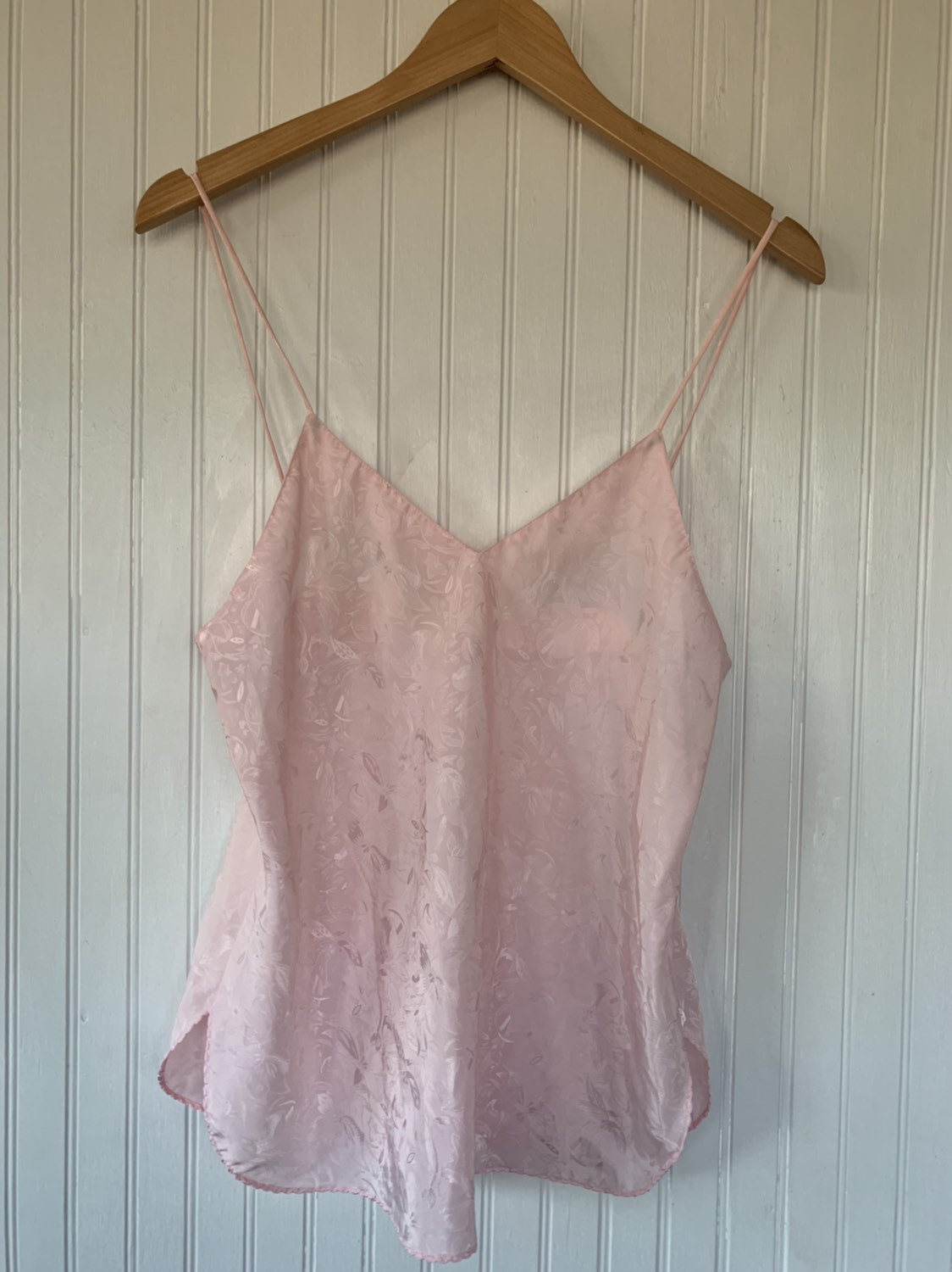 Vintage 90s Light Baby Pink Camisole Floral Brocade Pattern Tank ...