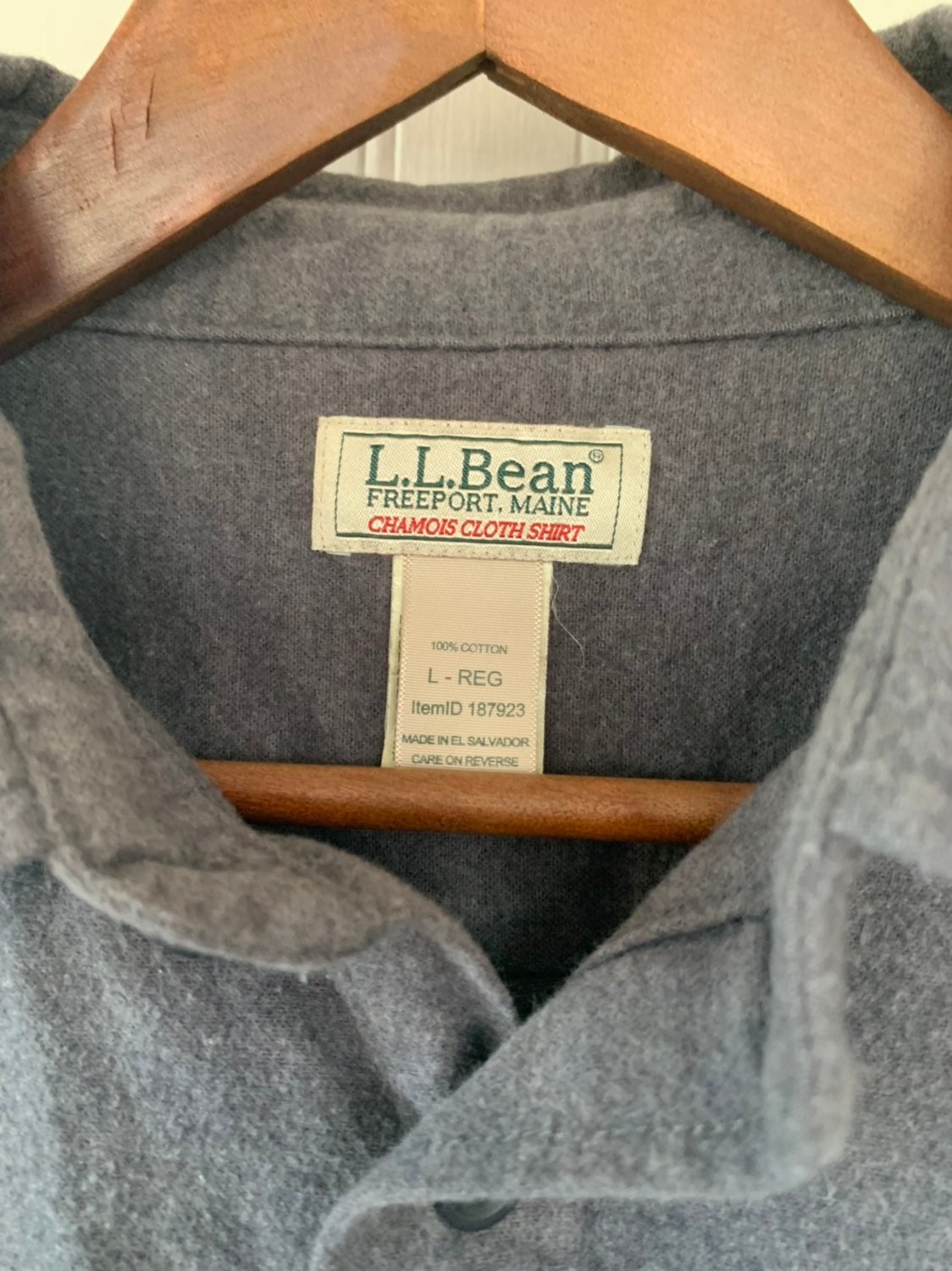 Vintage Large LL Bean Chamois Cloth Grey Shirt Long Sleeve Button Down ...