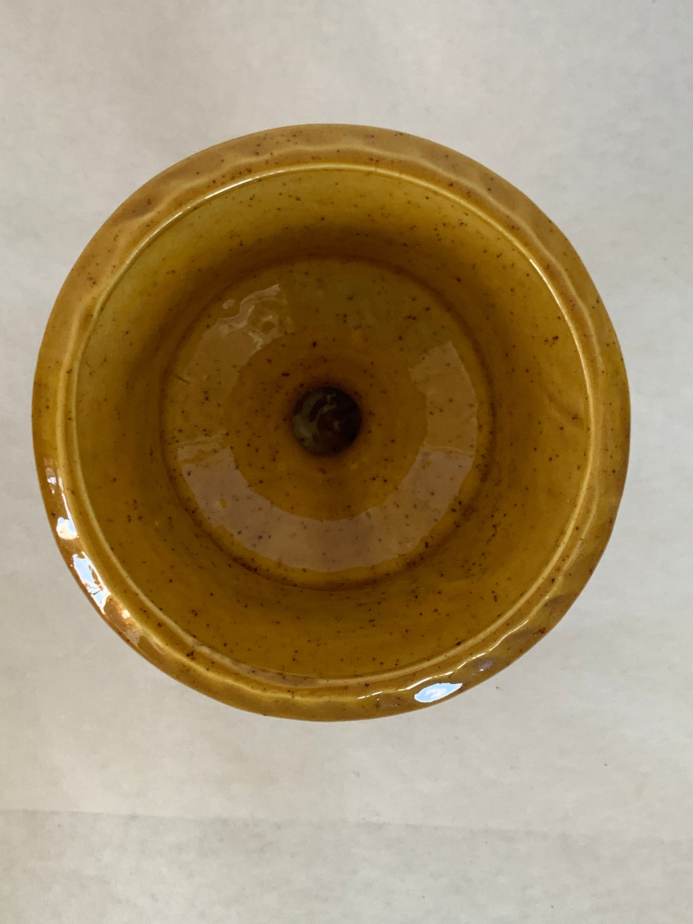 Vintage 60s Haeger Mustard Yellow Planter Vase Pedestal Small Home