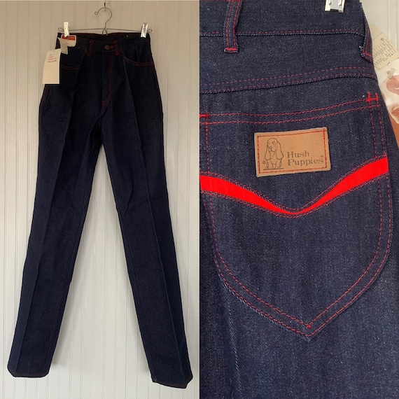 NWT Vintage 80s Deadstock Hush Puppies Jeans High… - image 1