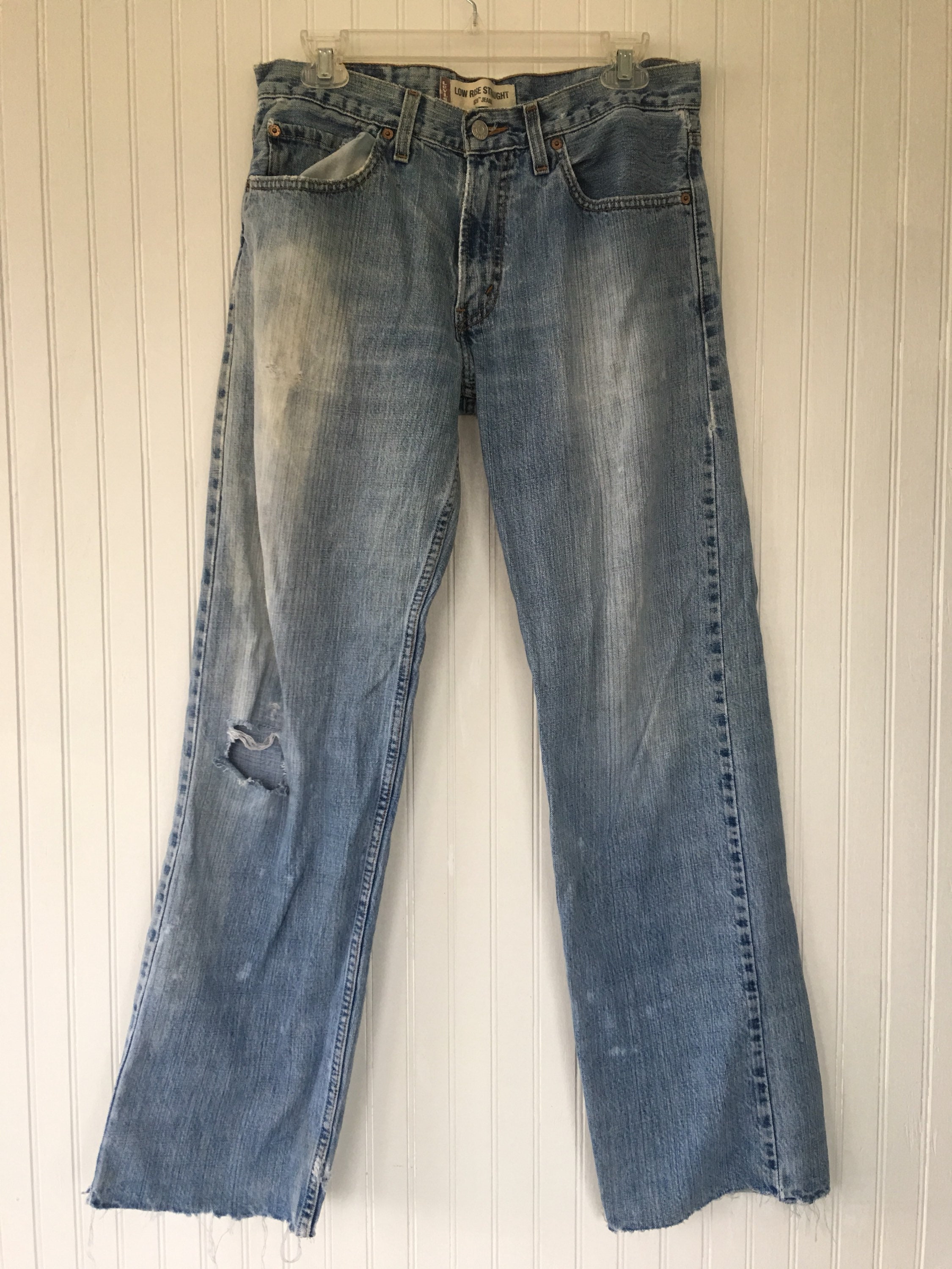 Vintage 90s Levis 529 Grunge Blue Jeans Holes Frayed Hem Bleach ...