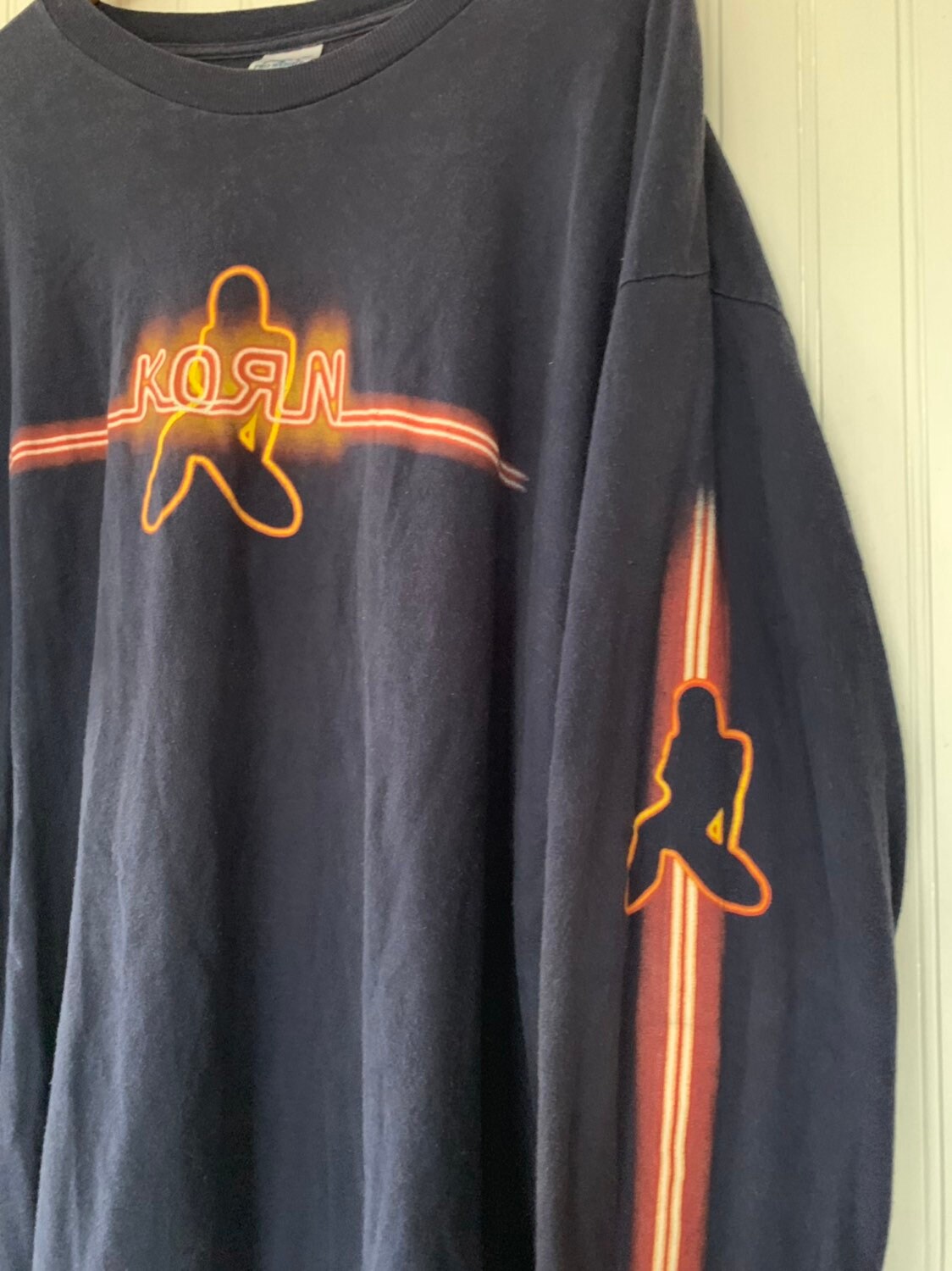 Vintage 90s Korn Long Sleeve Blue Grunge Band Tee Shirt Vintage 90s Korn Long Sleeve Blue Grunge Band Tee Shirt
