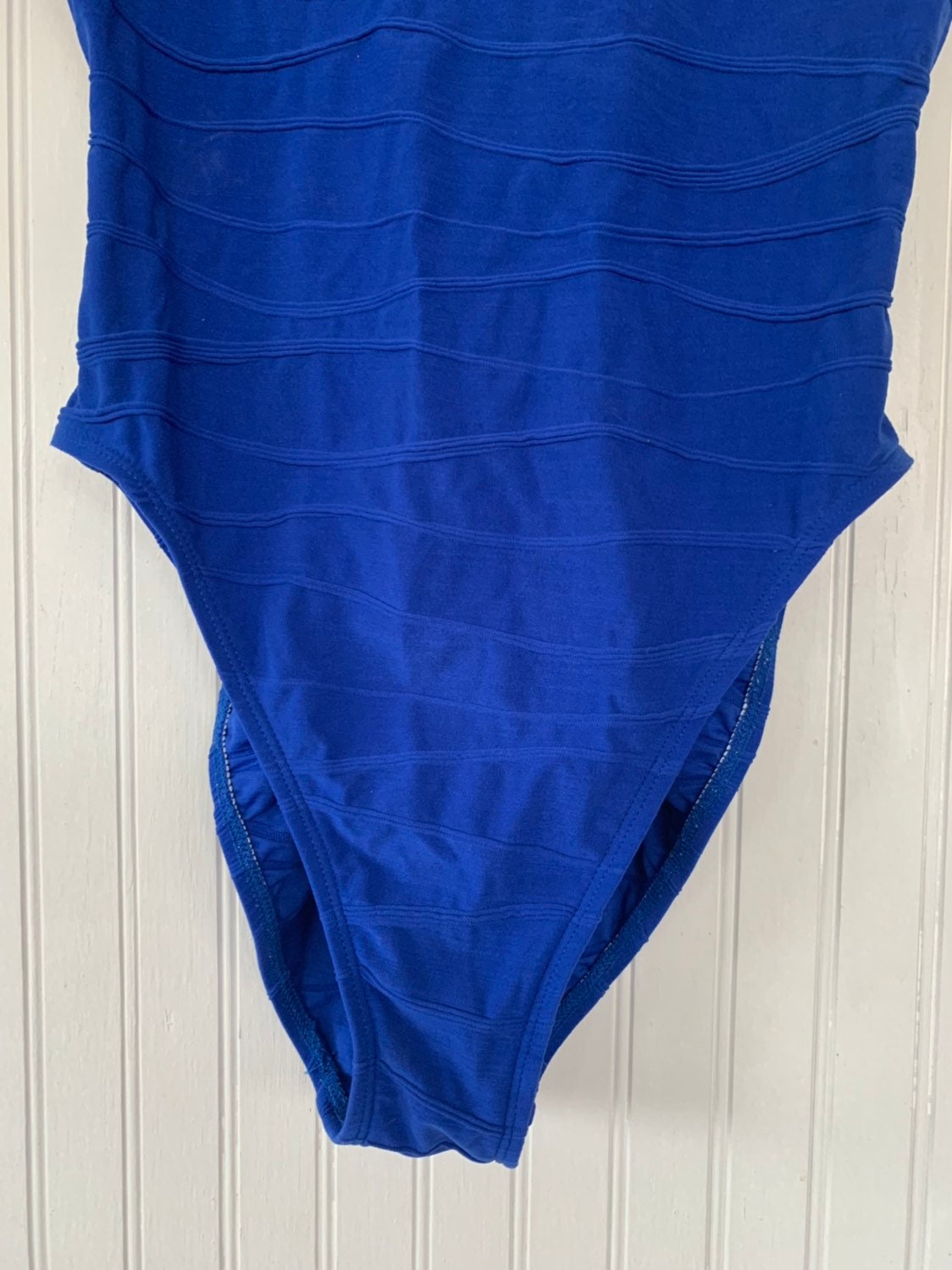 Vintage 90s Bright Royal Blue Swimsuit Swim Suit Swimwear Bodysuit